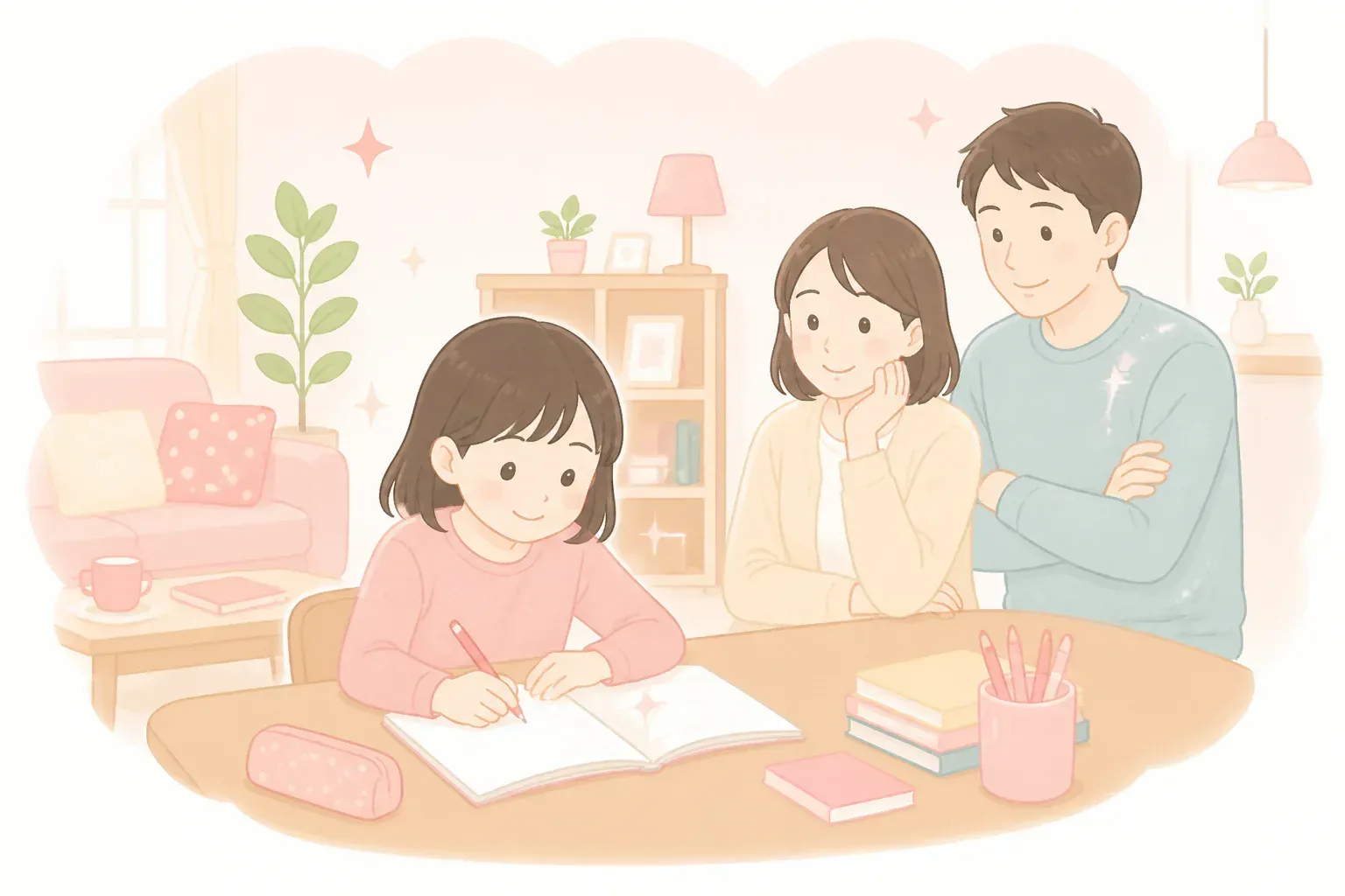 自宅で復習に取り組む小学生のイメージ