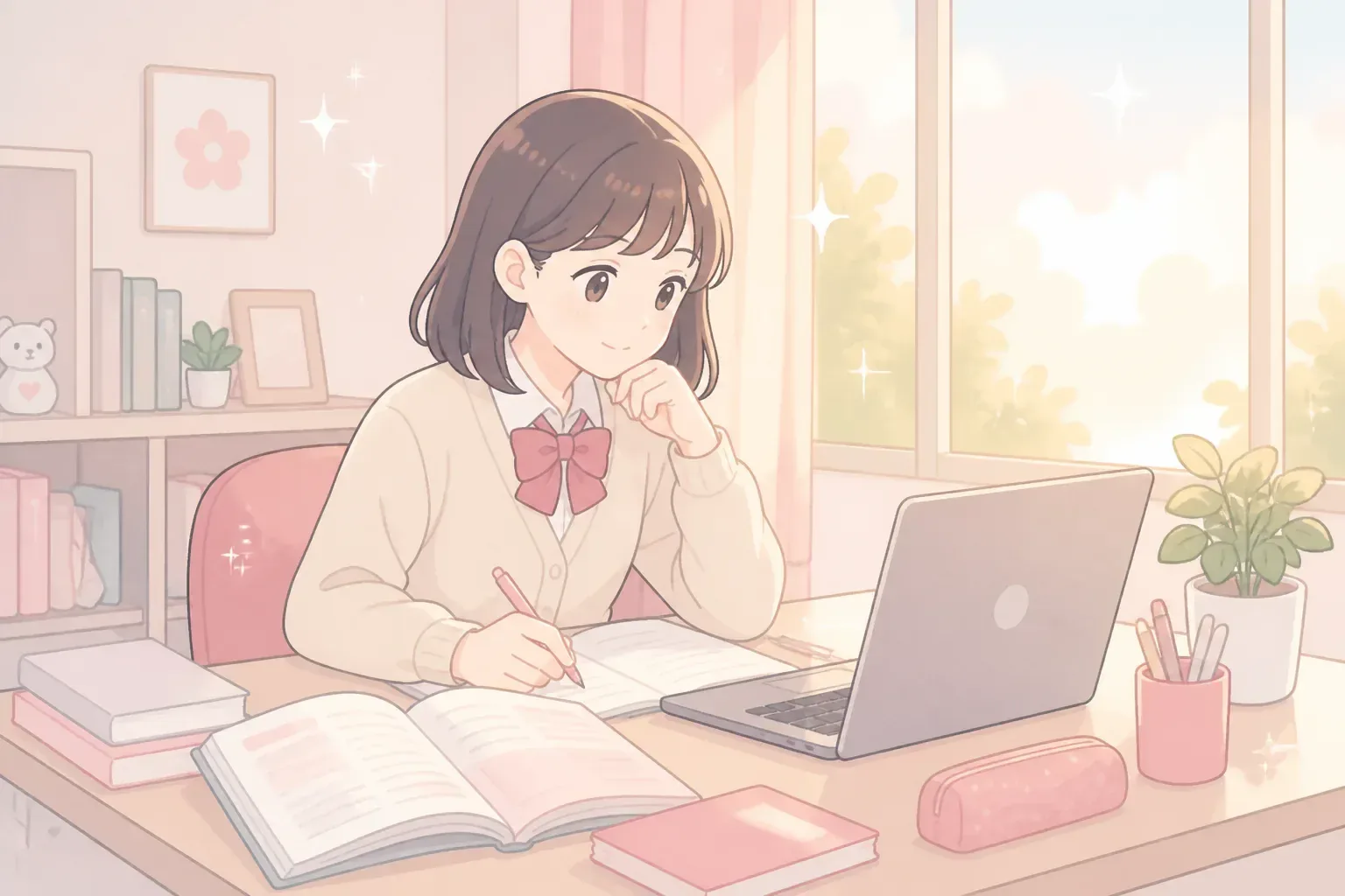 自宅で受験勉強に取り組む高校生のイメージ